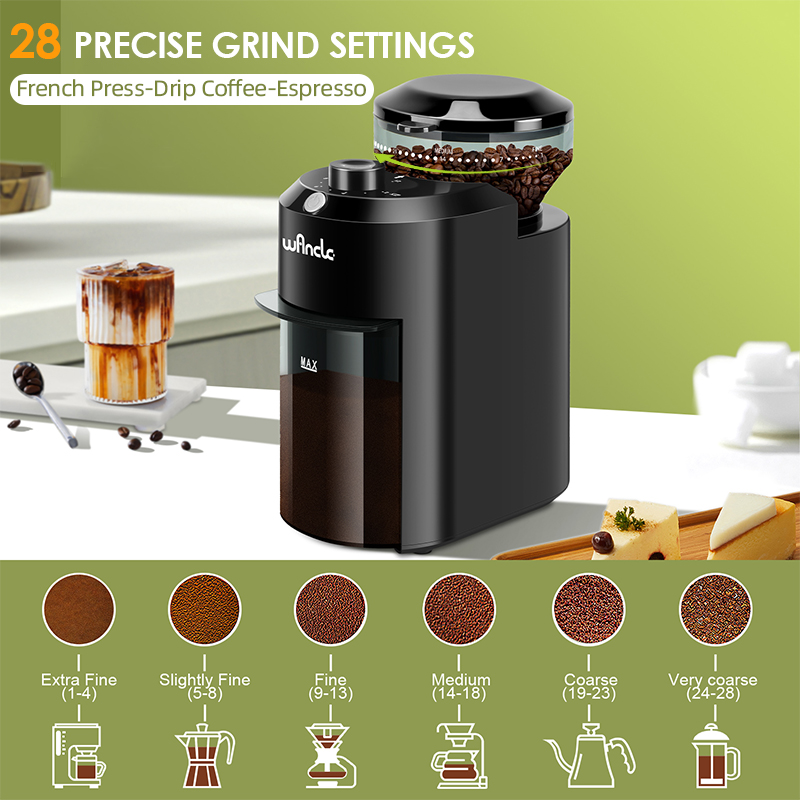 Wancle Electric Burr Coffee Gr - Coffee Grinder Burr Flat ulasan dan harga