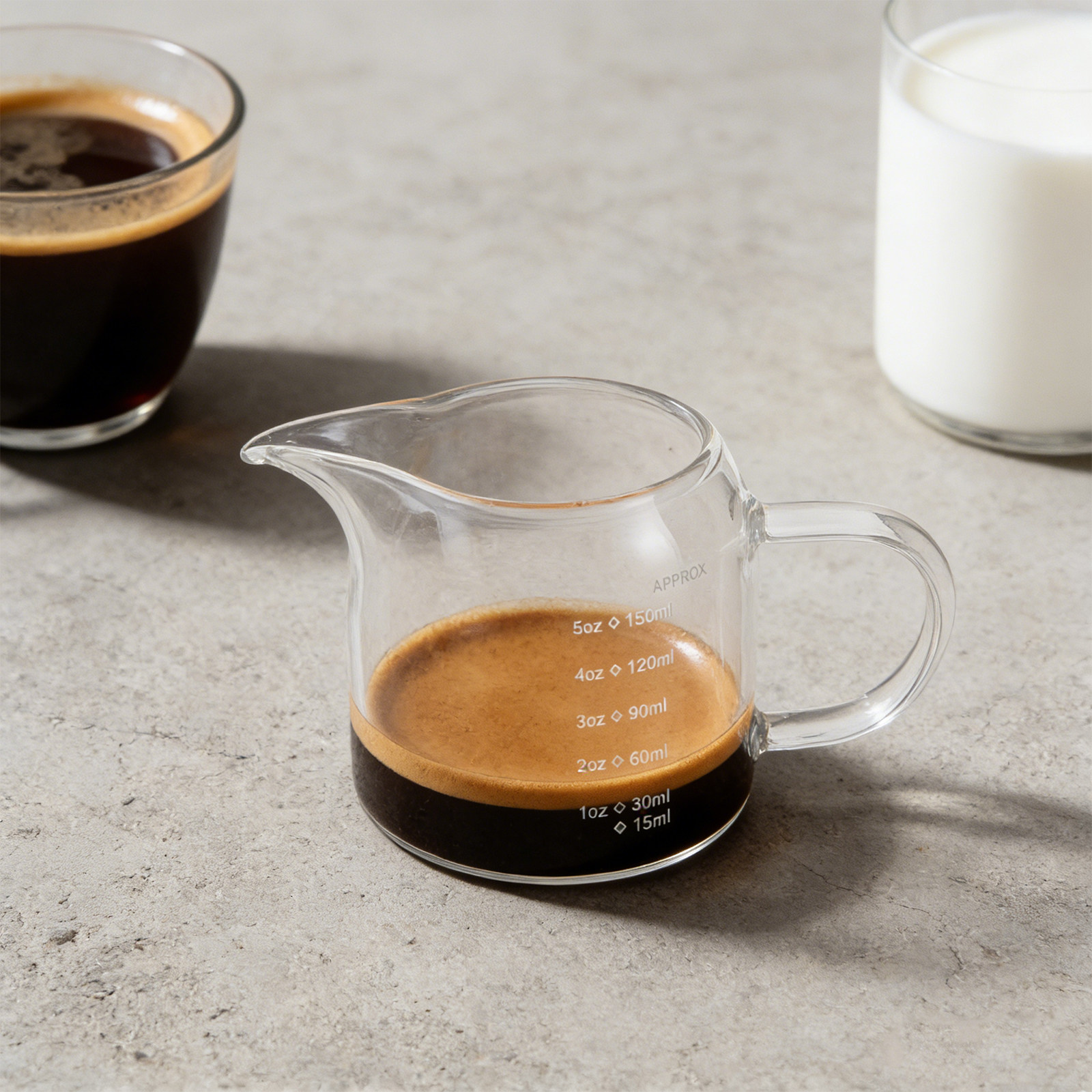 Glass Measuring Cup 150ml 5oz  - Espresso Shot Glass ulasan dan harga