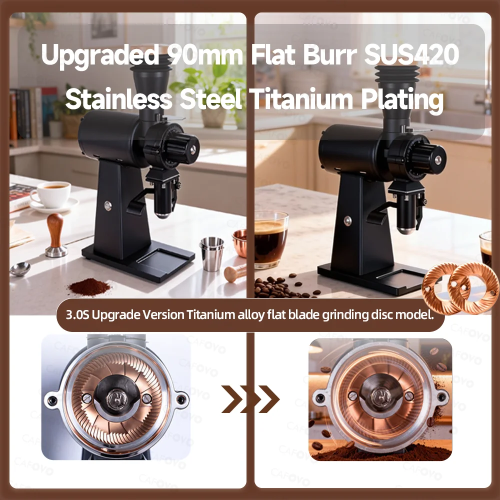 CAFOVO G290F Straight Drop Cof - Coffee Grinder Burr Flat ulasan dan harga